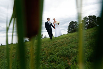 Aspen, Colorado bride and groom walk together