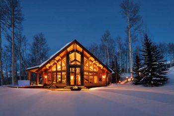 The Preserve, Telluride, Colorado. exterior house with snow