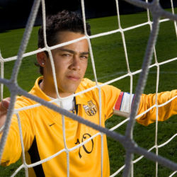 Davis High School soccer star Josh "Fez" Hernandez in Kaysville, Utah. soccer player portrait