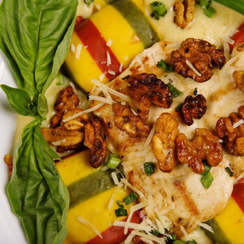 Grilled Chicken and Three-Cheese Ravioli