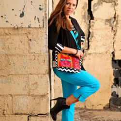 Mica Lott models clothing from
Nina Suzannes in Montrose, Colorado. fasion model in alley