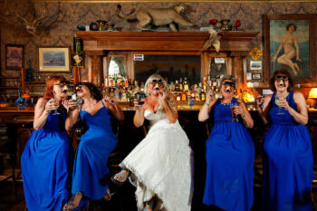 bridesmaids acting goofy