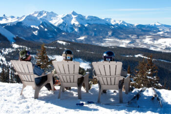 relaxing with a view at telluride ski resort